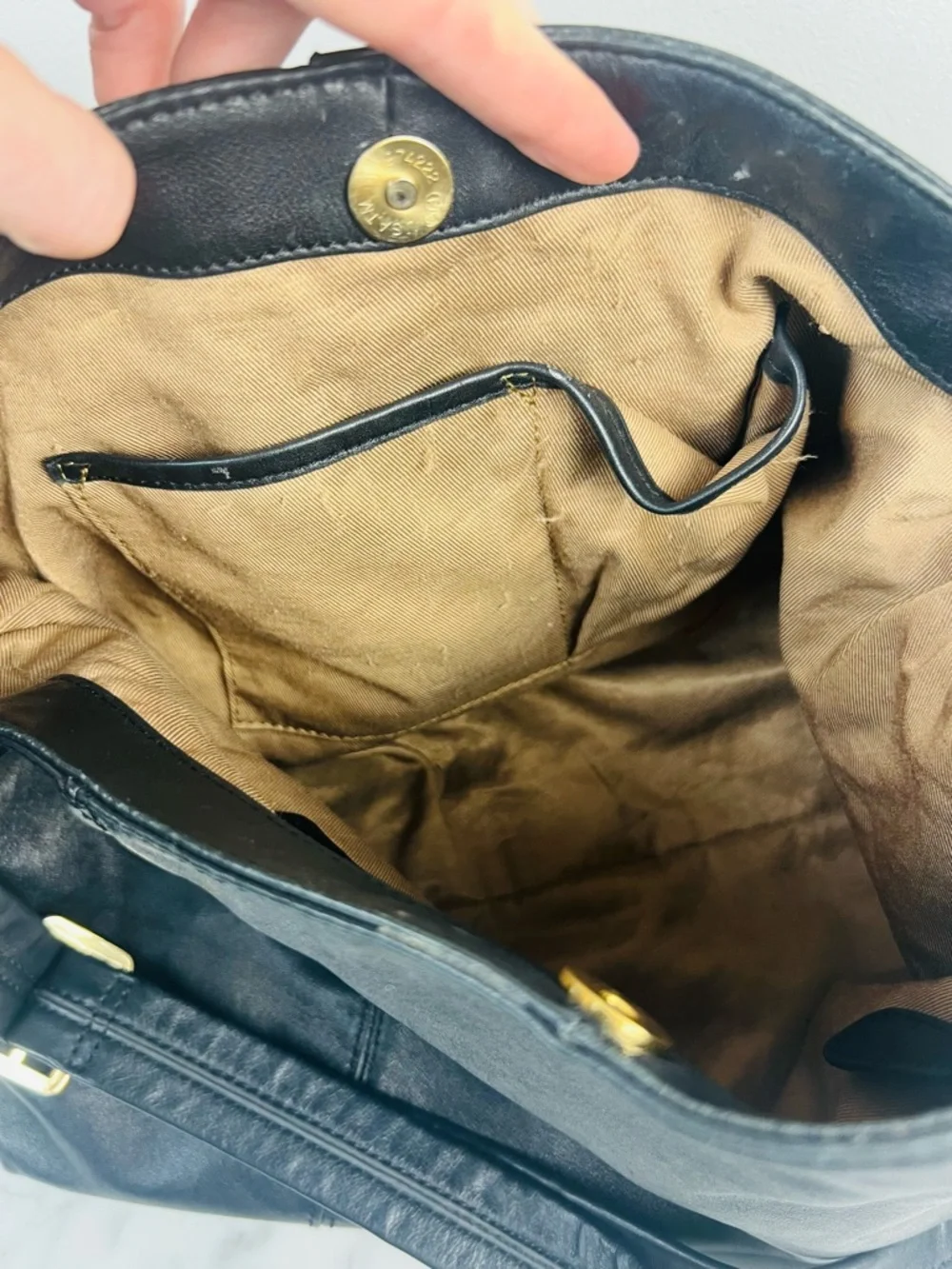 Steven by Steve Madden Black Leather Shoulder Bag – Hobo / Satchel Style - Picture 10 of 15